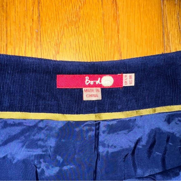 Boden Women's Corduroy Lace Embroidered A Line Mini Skirt Blue 8 Boho Crochet - Picture 3 of 7